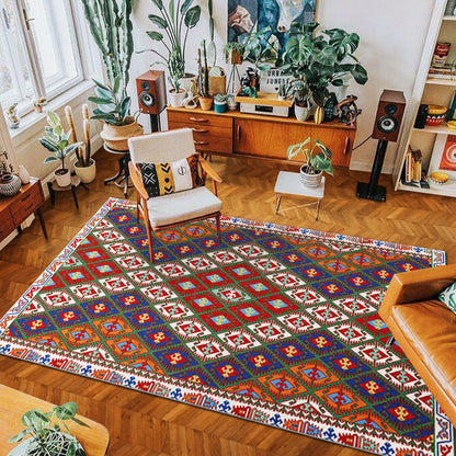 Bohemian Geometric Area Rug – Soft Woven Carpet for Living Room, Bedroom & Sofa | Modern Boho Home Decor