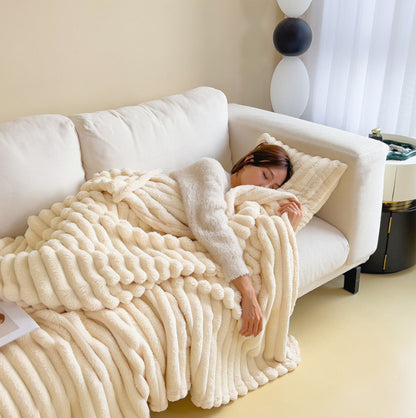 SnuggleSoft Bubble Faux Rabbit Fur Blanket