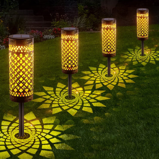 SolarGlow™ Decorative Metal Lawn Lamps – Waterproof Garden Lights