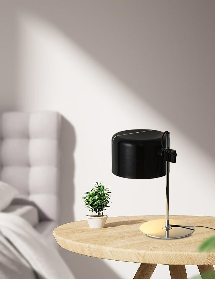 LumoArc™ Minimalist Black & White Table Lamp – Modern Living Room Accent