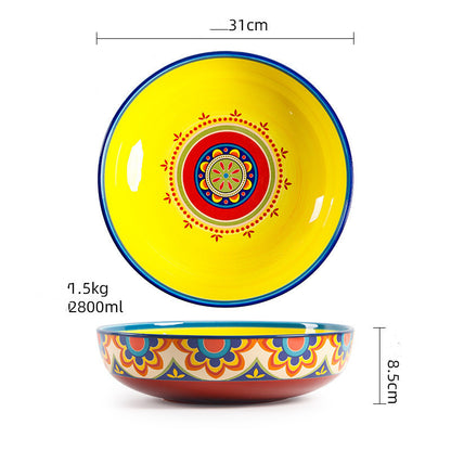 Fiesta Bloom Hand-Painted Ceramic Bowl & Tableware Collection
