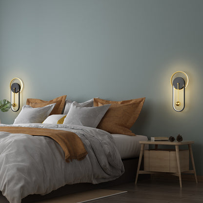 Nordic Minimalist Modern Halo LED Wall Clock Lamp – Dual-Light Decorative Wall Fixture