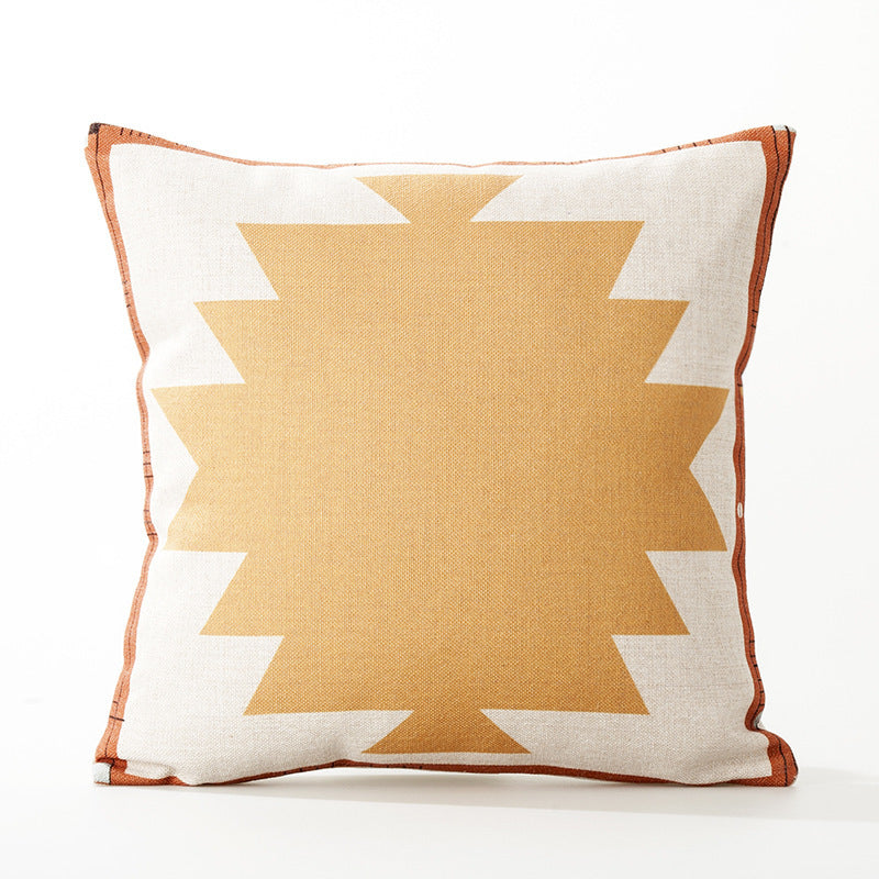Mustard yellow Nordic pattern cushion cover