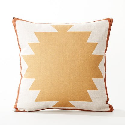 Mustard yellow Nordic pattern cushion cover