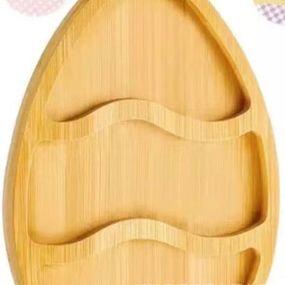 Bamboo Bunny & Egg Snack Tray