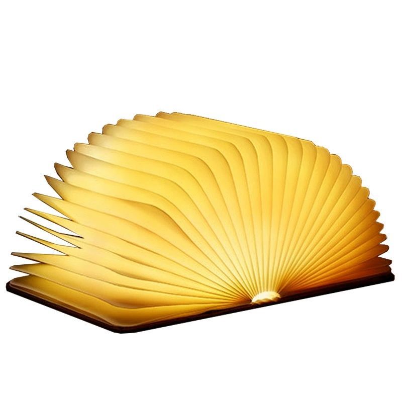 Leather Book-Shaped LED Night Light – Foldable Tricolor Lamp