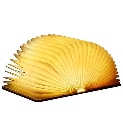 Leather Book-Shaped LED Night Light – Foldable Tricolor Lamp