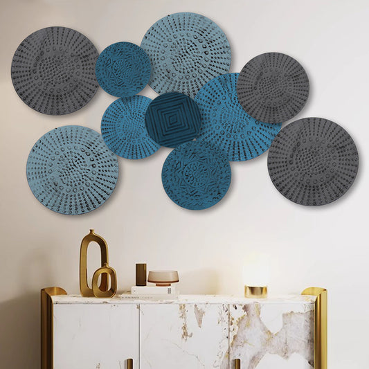Azure Harmony Iron Wall Medallions