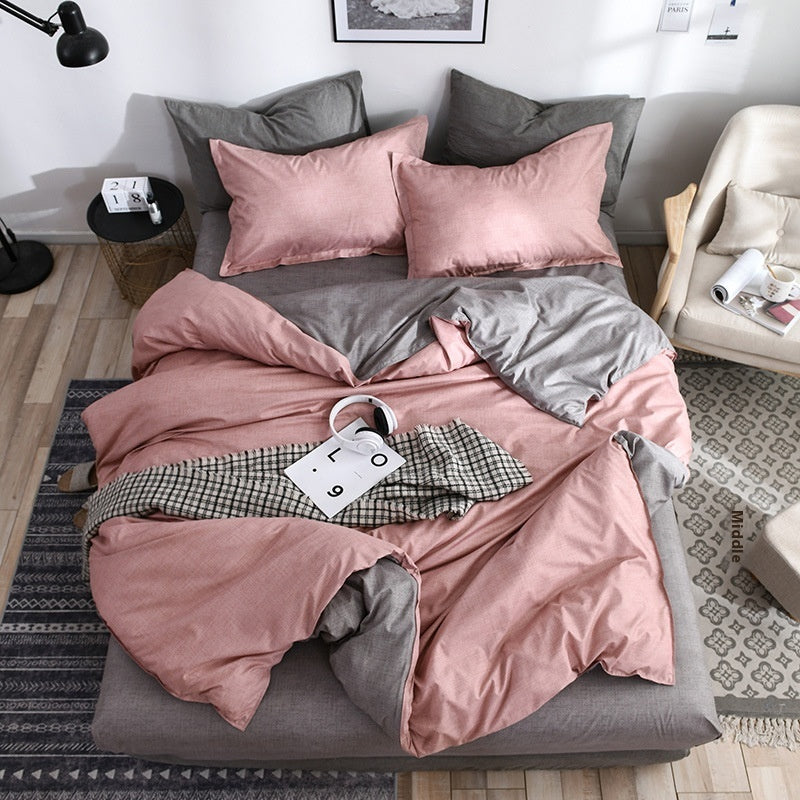 4-Piece Printed Bedding Set – Soft Sanded Cotton, Multiple Sizes
