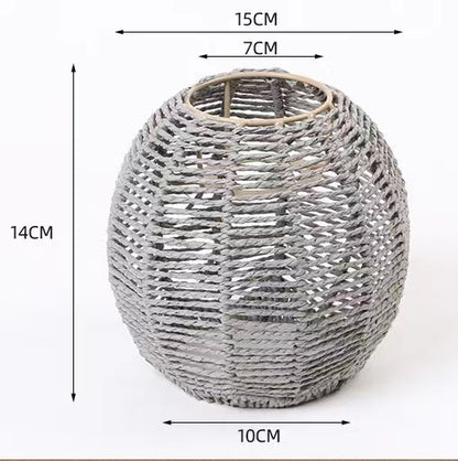 TerraGlow Woven Pendant Lamps – Handcrafted Paper String Shades
