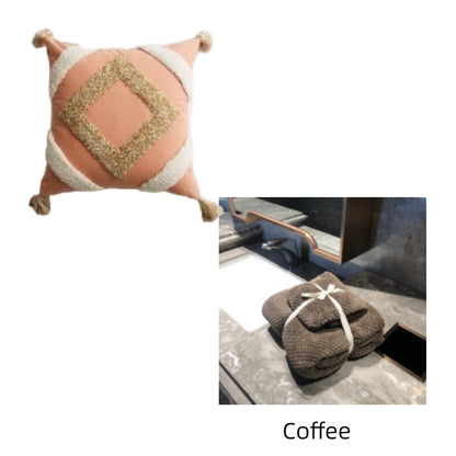 ZigZag Threads Embroidered Cotton Cushion Cover