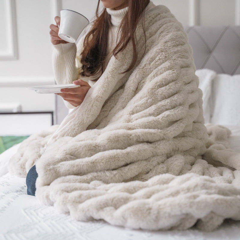 VelvetNest Faux Fur Throw Blanket