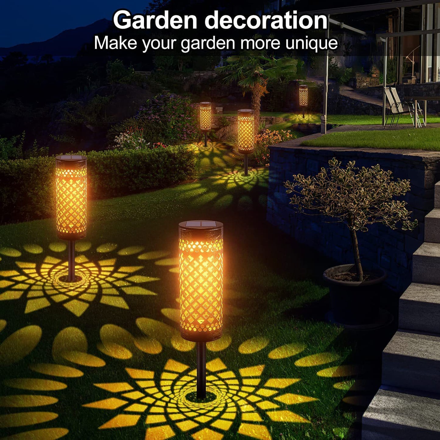 SolarGlow™ Decorative Metal Lawn Lamps – Waterproof Garden Lights