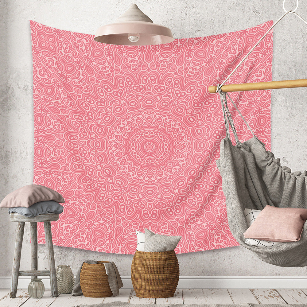 Boho Mandala Wall Tapestry – Rectangular Polyester Hanging Art