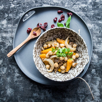 Snow in Stone – Glazed Ceramic Salad Bowl