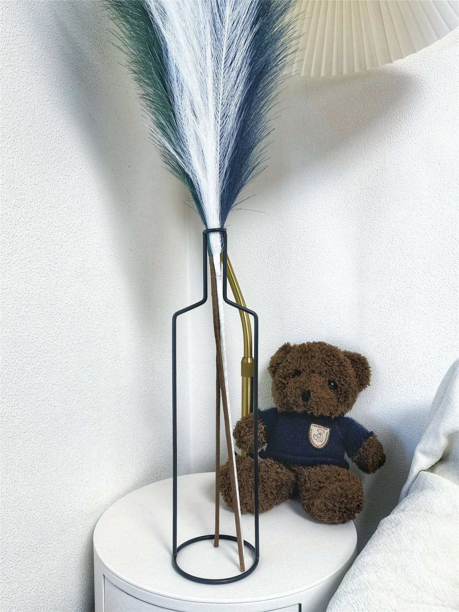 Aeris Minimalist Metal Flower Vase Black by Simple Homes