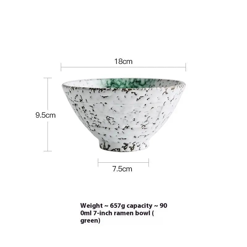 Arashi Hand-Painted Porcelain Soup Bowl Green by Simple Homes
