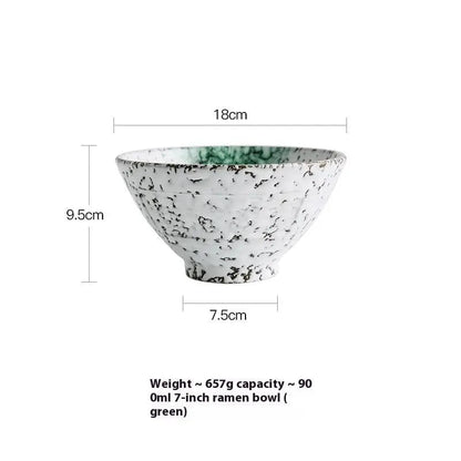 Arashi Hand-Painted Porcelain Soup Bowl Green by Simple Homes