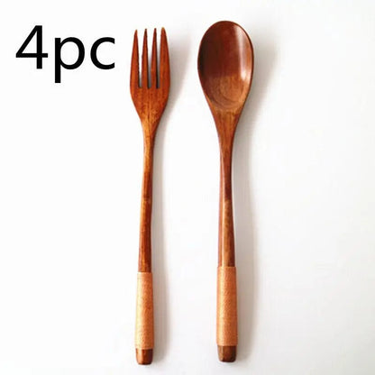 Artisan Wooden Spoon and Fork Set Khaki 4PC by Simple Homes