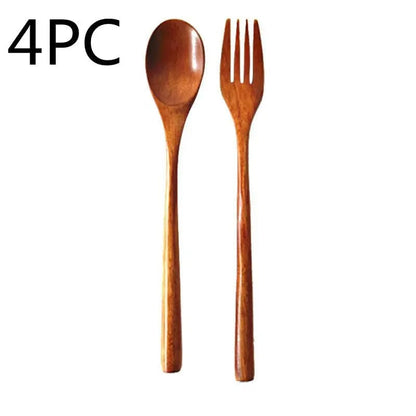 Artisan Wooden Spoon and Fork Set Wood 4PC by Simple Homes