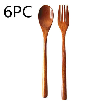 Artisan Wooden Spoon and Fork Set Wood 6PC by Simple Homes