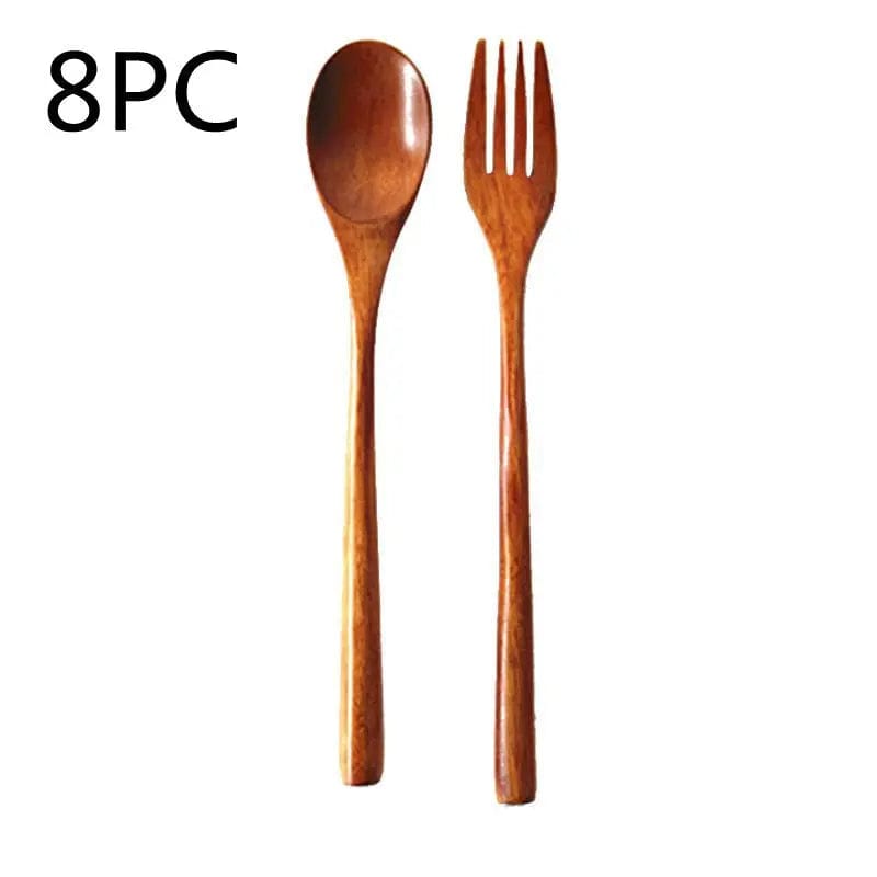Artisan Wooden Spoon and Fork Set Wood 8PC by Simple Homes