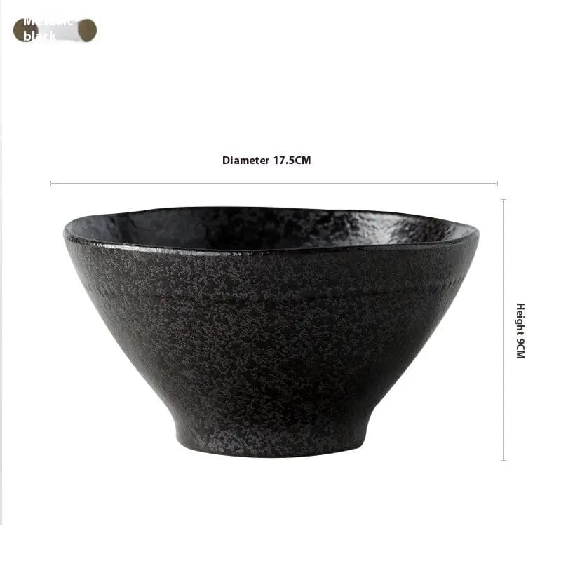 Ash & Amber – Wild Glazed Noodle Bowl Metal Black by Simple Homes