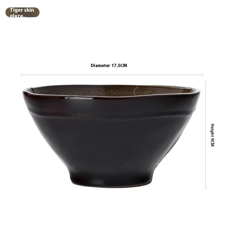 Ash & Amber – Wild Glazed Noodle Bowl Tiger Skin Glaze by Simple Homes