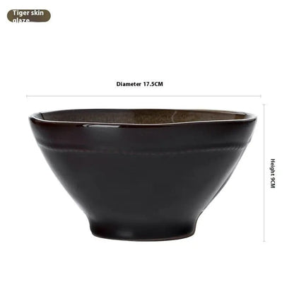 Ash & Amber – Wild Glazed Noodle Bowl Tiger Skin Glaze by Simple Homes