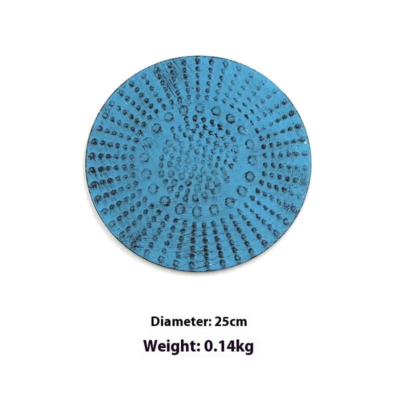 Azure Harmony Iron Wall Medallions Dot Dark Blue Style / 17.5cm Diameter by Simple Homes