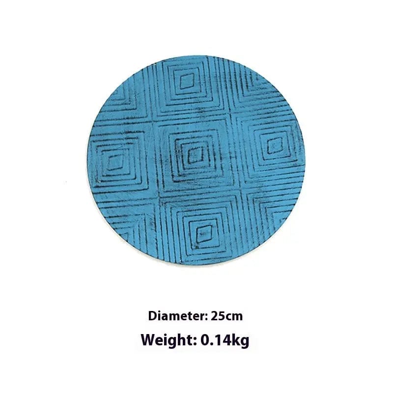 Azure Harmony Iron Wall Medallions Rectangular Dark Blue Style / 17.5cm Diameter by Simple Homes