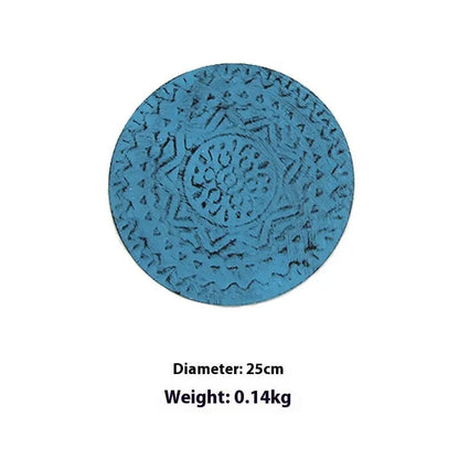Azure Harmony Iron Wall Medallions Wave Dark Blue Style / 17.5cm Diameter by Simple Homes