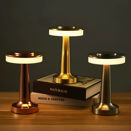 LumiAura™ Rechargeable LED Table Lamp – Touch-Control with 3-Color Dimming