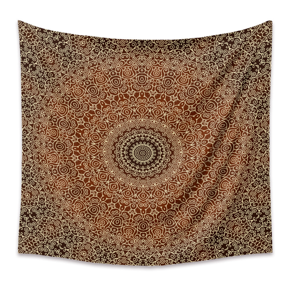 Boho Mandala Wall Tapestry – Rectangular Polyester Hanging Art