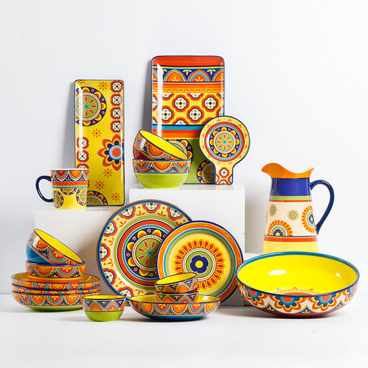 Fiesta Bloom Hand-Painted Ceramic Bowl & Tableware Collection