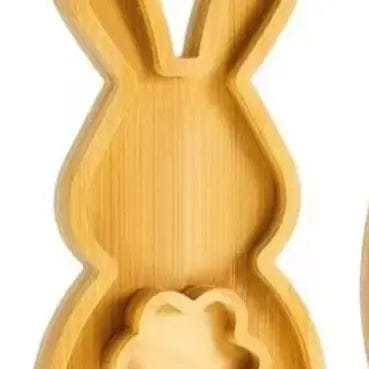 Bamboo Bunny & Egg Snack Tray Rabbit by Simple Homes