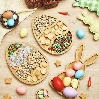 Bamboo Bunny & Egg Snack Tray by Simple Homes