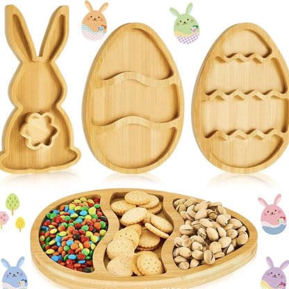 Bamboo Bunny & Egg Snack Tray by Simple Homes