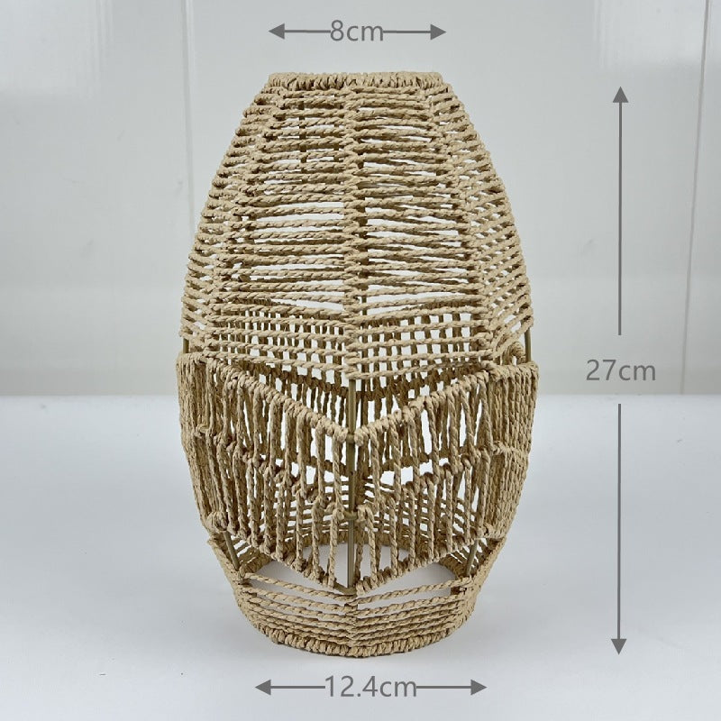TerraGlow Woven Pendant Lamps – Handcrafted Paper String Shades