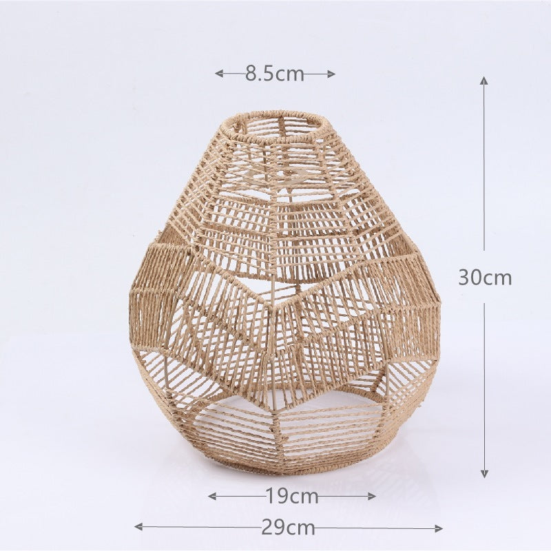 TerraGlow Woven Pendant Lamps – Handcrafted Paper String Shades