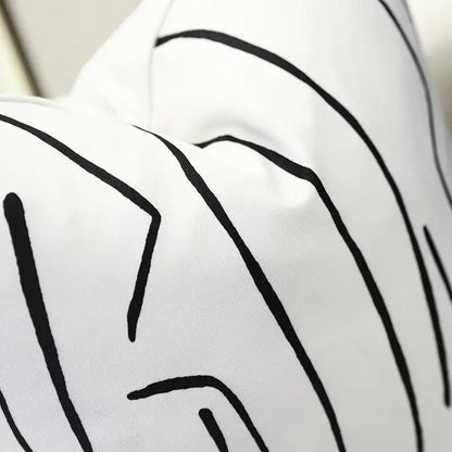Black & White Geometric Cushion Covers – Modern Minimalist Throw Pillow Cases for Sofa, Chair & Bed by Simple Homes