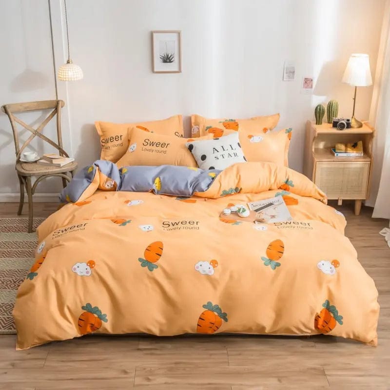 BloomEase Printed Duvet Cover Carrot / Single quilt / 150x200 by Simple Homes
