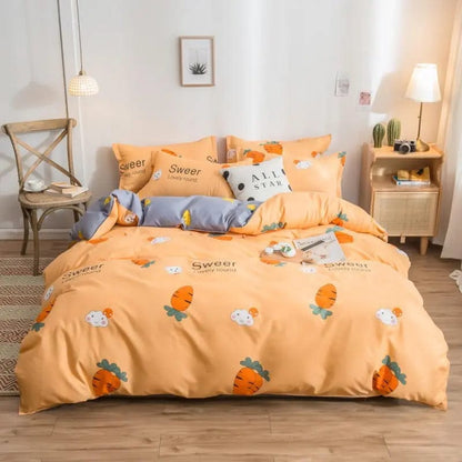 BloomEase Printed Duvet Cover Carrot / Single quilt / 150x200 by Simple Homes