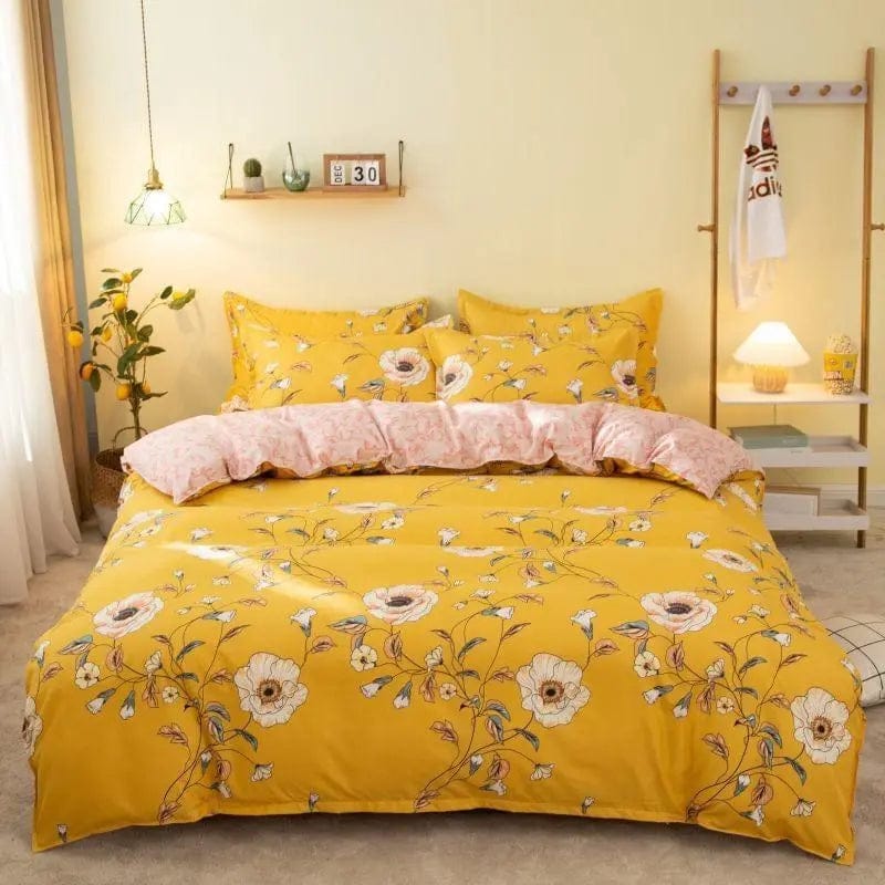 BloomEase Printed Duvet Cover Romantic beauty yellow / Single quilt / 150x200 by Simple Homes