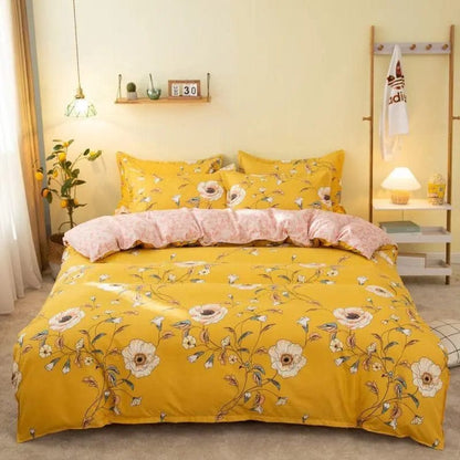 BloomEase Printed Duvet Cover Romantic beauty yellow / Single quilt / 150x200 by Simple Homes