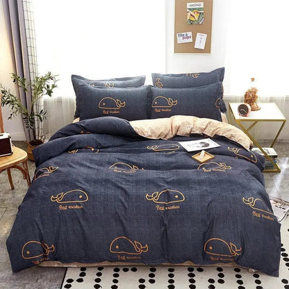 BloomEase Printed Duvet Cover Whale / Single quilt / 150x200 by Simple Homes