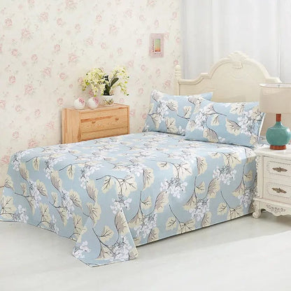 Blossom Breeze – 100% Cotton Floral Printed Sheet Set Blue A / 240x250cm by Simple Homes