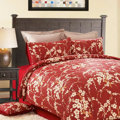 Blossom Breeze – 100% Cotton Floral Printed Sheet Set by Simple Homes