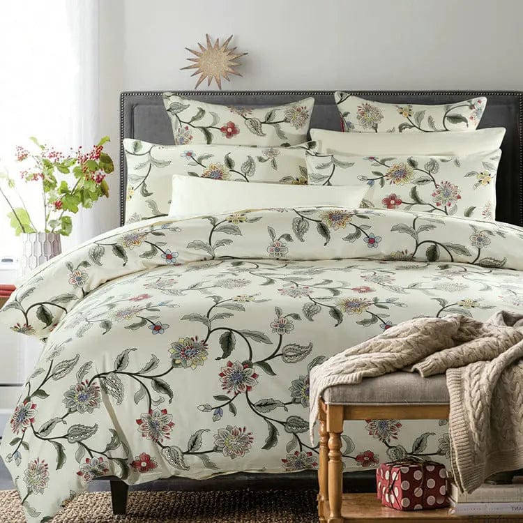 Blossom Breeze – 100% Cotton Floral Printed Sheet Set by Simple Homes