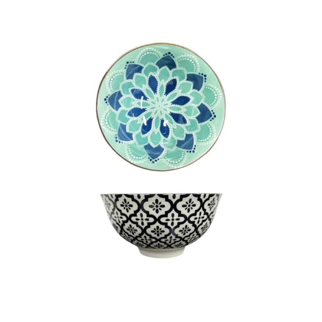 Boho Blossom Porcelain Bowl Set – 6 Pieces 6 Pack by Simple Homes